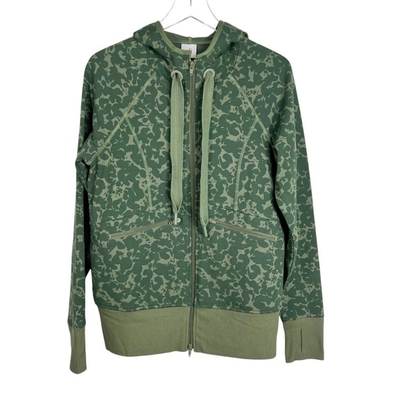 CAbi Tops - CABI #6030 Marathon Green Camouflage Zip-Up Women's Hoodie Medium